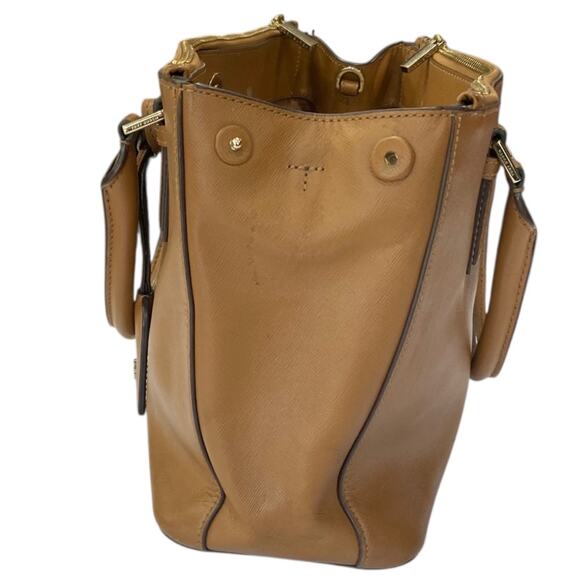 TORY BURCH Saffiano Leather Robinson Double Zip Tigers Eye Saffiano purse - Picture 5 of 15